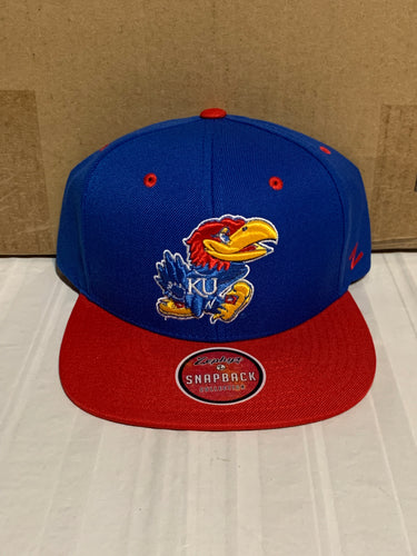 Kansas Jayhawks NCAA Zephyr Blue Two Tone Captain Snapback Hat - Casey's Sports Store