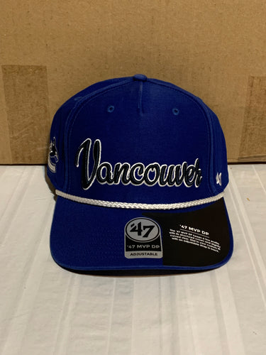 Vancouver Canucks NHL '47 Brand Blue MVP DP Script Adjustable Snapback Hat - Casey's Sports Store