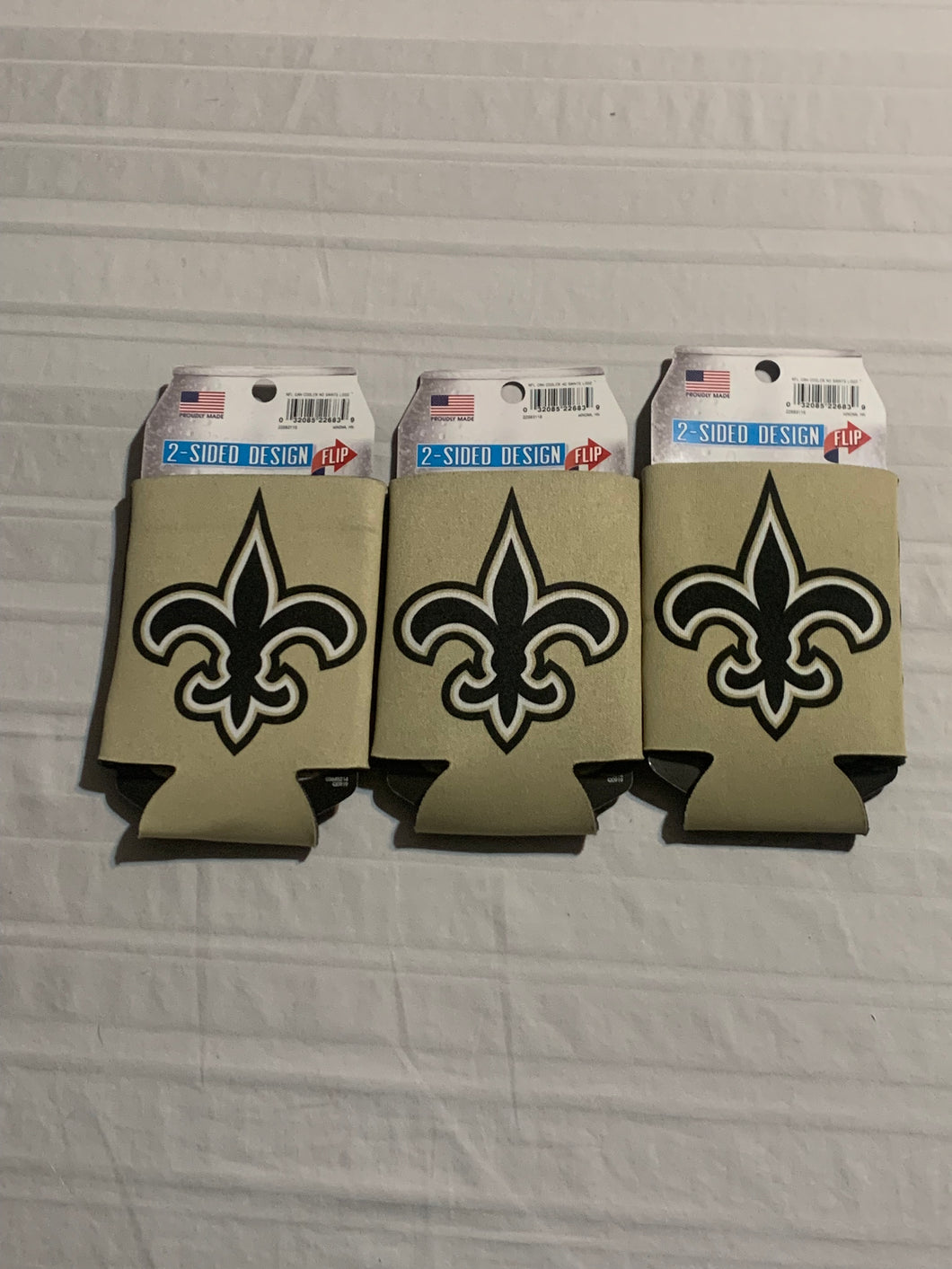 New Orleans Saints NFL Set Of 3 2-Sided Koozies - Casey's Sports Store