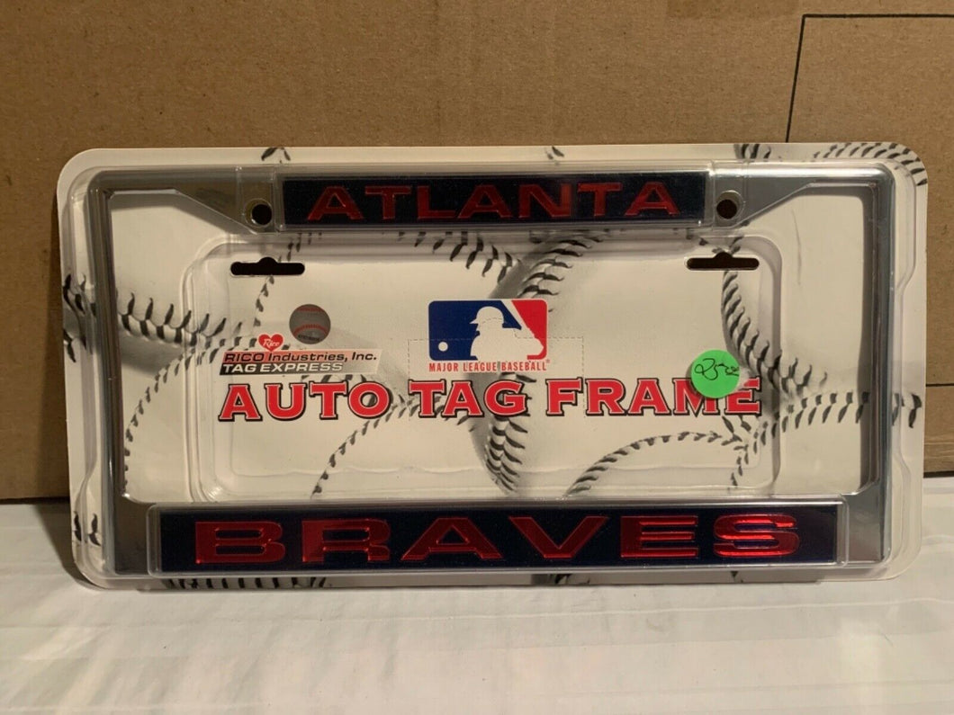 Atlanta Braves MLB Laser Cut License Plate Frame RICO - Casey's Sports Store