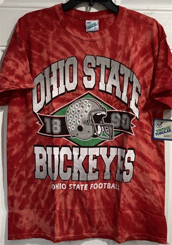 Ohio State Buckeyes NCAA '47 Brand Red Tie Dye Vintage Tubular Men's Tee Shirt - Casey's Sports Store
