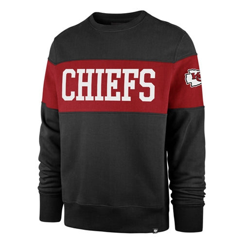 Kansas City Chiefs NFL '47 Brand Black Men's Crew Sweatshirt Size 3XL - Casey's Sports Store