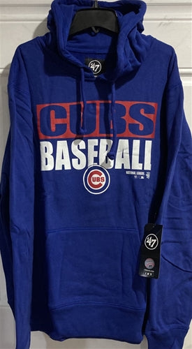Chicago Cubs MLB '47 Brand Blue Blockout Headline Men's Pullover Hoodie - Casey's Sports Store
