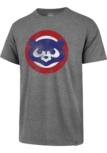 Chicago Cubs MLB '47 Brand Grey Throwback Super Rival Men's Tee Shirt - Casey's Sports Store