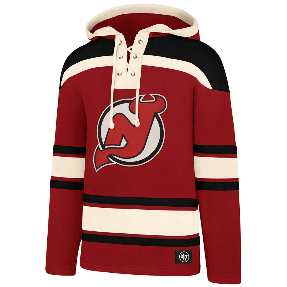 New Jersey Devils NHL '47 Brand Superior Red Lacer Men's Hoodie Size XL - Casey's Sports Store