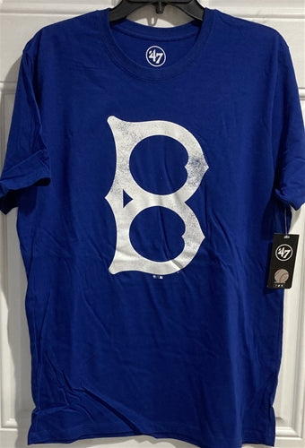 Los Angeles Dodgers Brooklyn Throwback MLB '47 Brand Blue Men's Tee Shirt - Casey's Sports Store