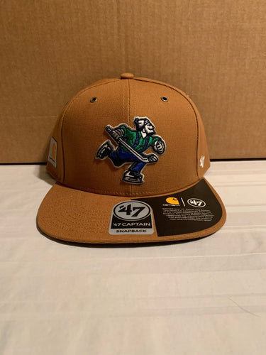 Vancouver Canucks Vintage '47 Brand Carhartt Captain Mens Brown Snapback Hat - Casey's Sports Store