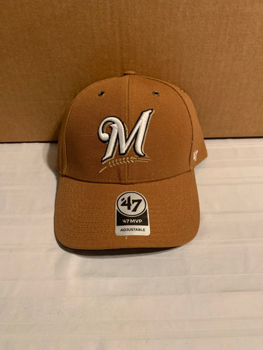 Milwaukee Brewers MLB '47 Brand Carhartt Mens Brown MVP Adjustable Hat - Casey's Sports Store