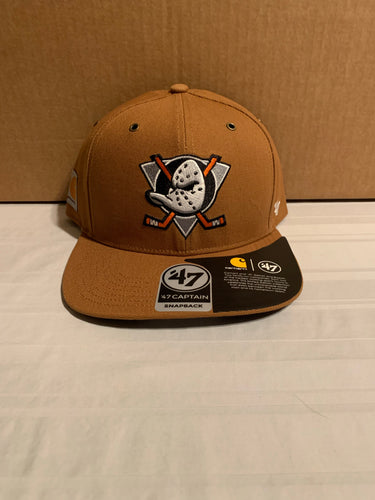 Anaheim Ducks '47 Brand Carhartt Captain Mens Brown Snapback Hat Cap - Casey's Sports Store