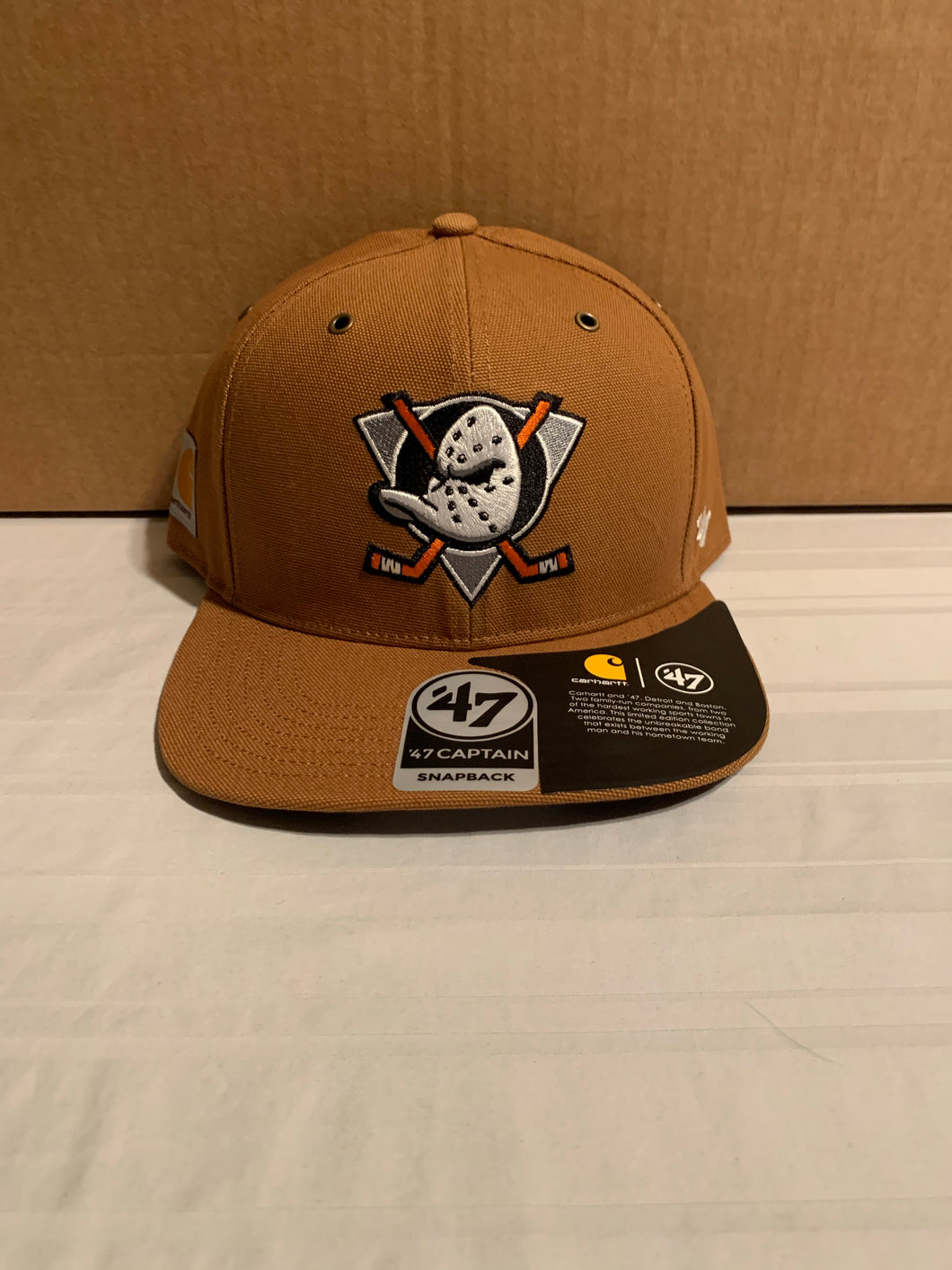 Anaheim Ducks '47 Brand Carhartt Captain Mens Brown Snapback Hat Cap - Casey's Sports Store