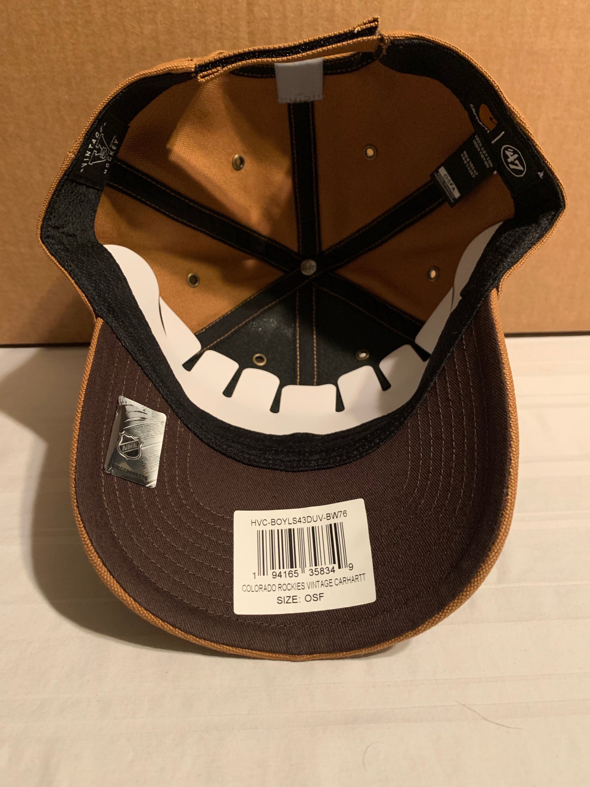 Colorado Rockies Throwback NHL 47 Carhartt Mens Brown MVP Adjustable Hat Cap