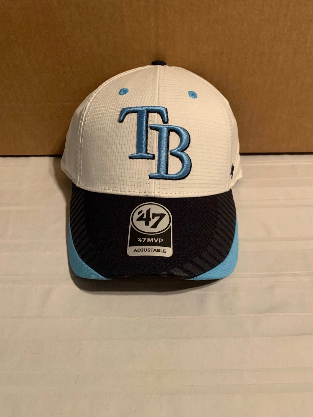 Tampa Bay Rays MLB '47 Brand White Tantrum Two Tone MVP Adjustable Hat - Casey's Sports Store