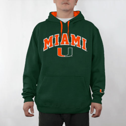 Miami Hurricanes NCAA Green Embroidered Pullover Hoodie E5 - Casey's Sports Store