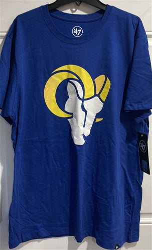 Los Angeles Rams NFL '47 Brand Blue Imprint Men's Super Rival Tee Shirt - Casey's Sports Store