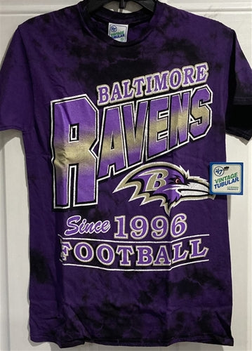 Baltimore Ravens NFL '47 Brand Purple Tie Dye Vintage Tubular Men's Tee Shirt - Casey's Sports Store