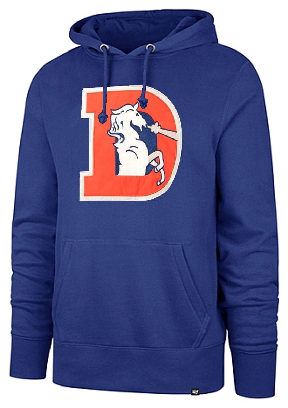 Denver Broncos Throwback NFL '47 Brand Blue Men's Pullover Hoodie - Casey's Sports Store